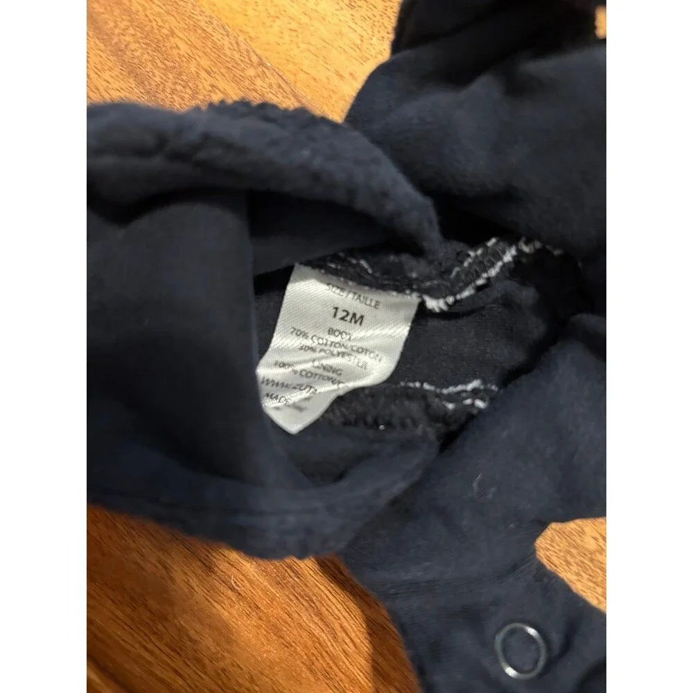 Zutano Fleece Gripper Bootie. Black, Size 12M